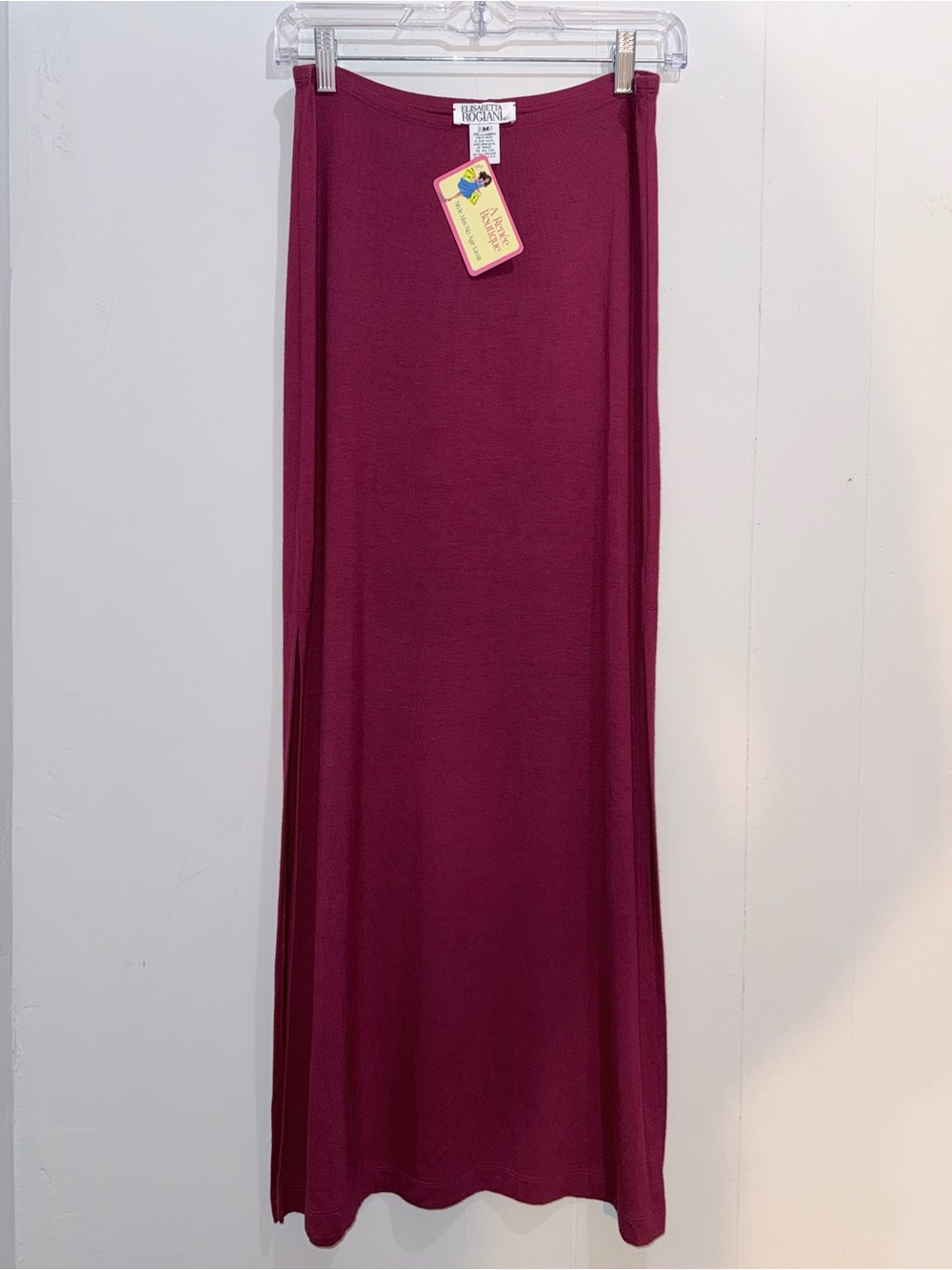 🎉Host Pick🎉 Elisabetta Rogiani Burgundy Couture Slit Maxi Skirt M EUC